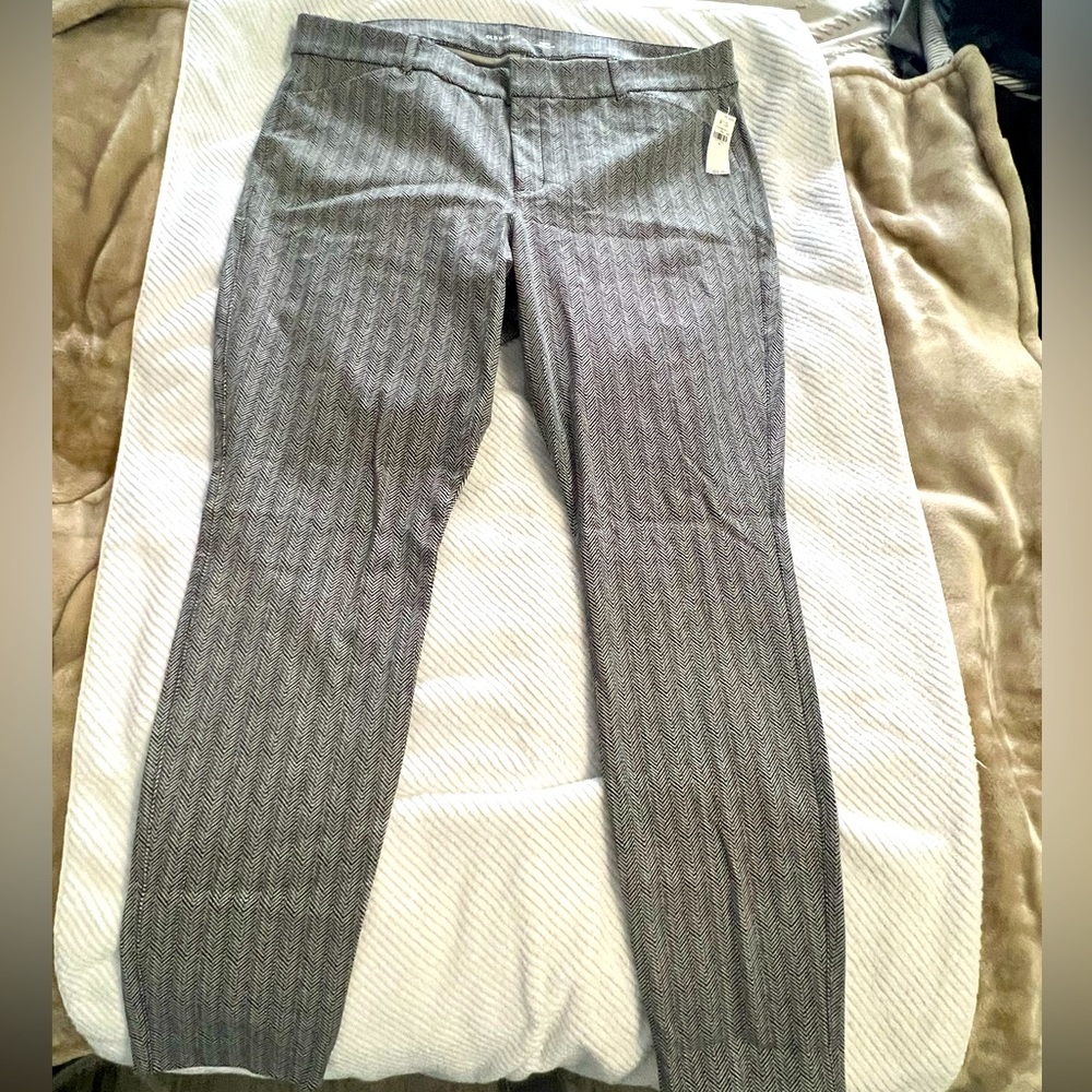 Women's Gray Patterned Dress Pants